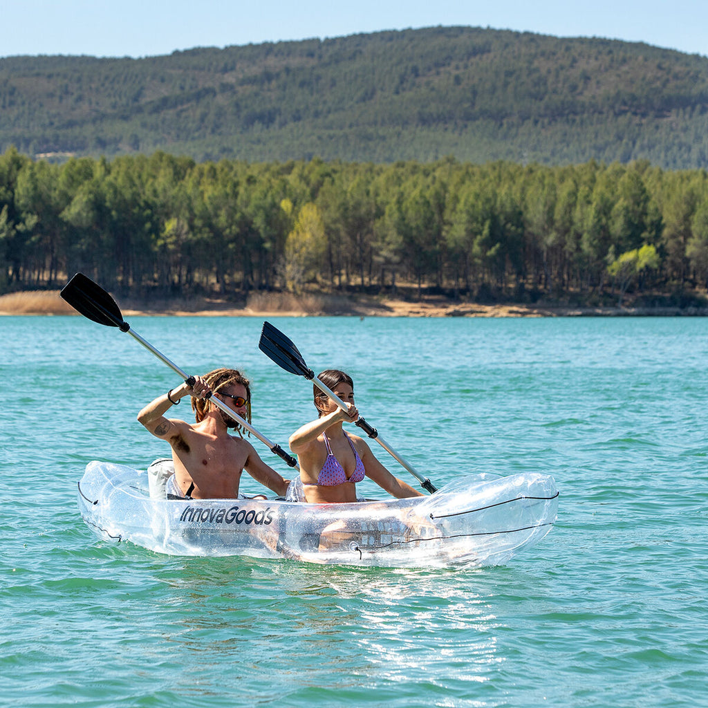 InnovaGoods Aufblasbares transparentes Kajak mit Zubehör Paros 312 cm 2 Personen