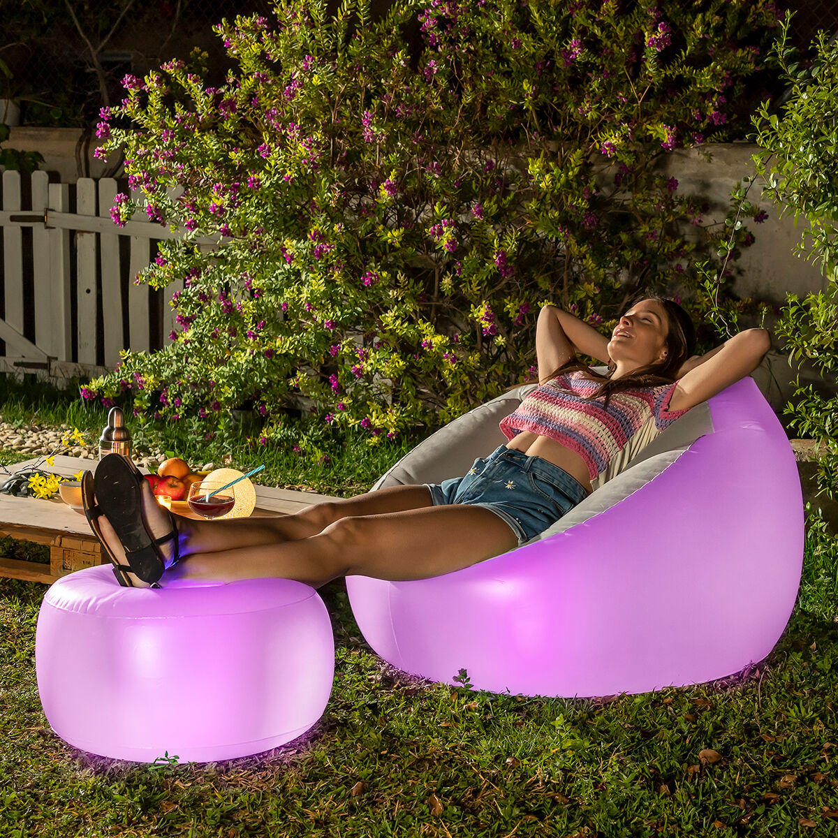 Inflatable Sessel mit Mehrfarbig LED und Remote Control Chight InnovaGoods