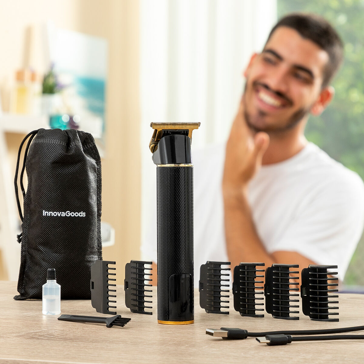 Professional Wiederaufladbar Haar Clipper mit Accessories Triher InnovaGoods