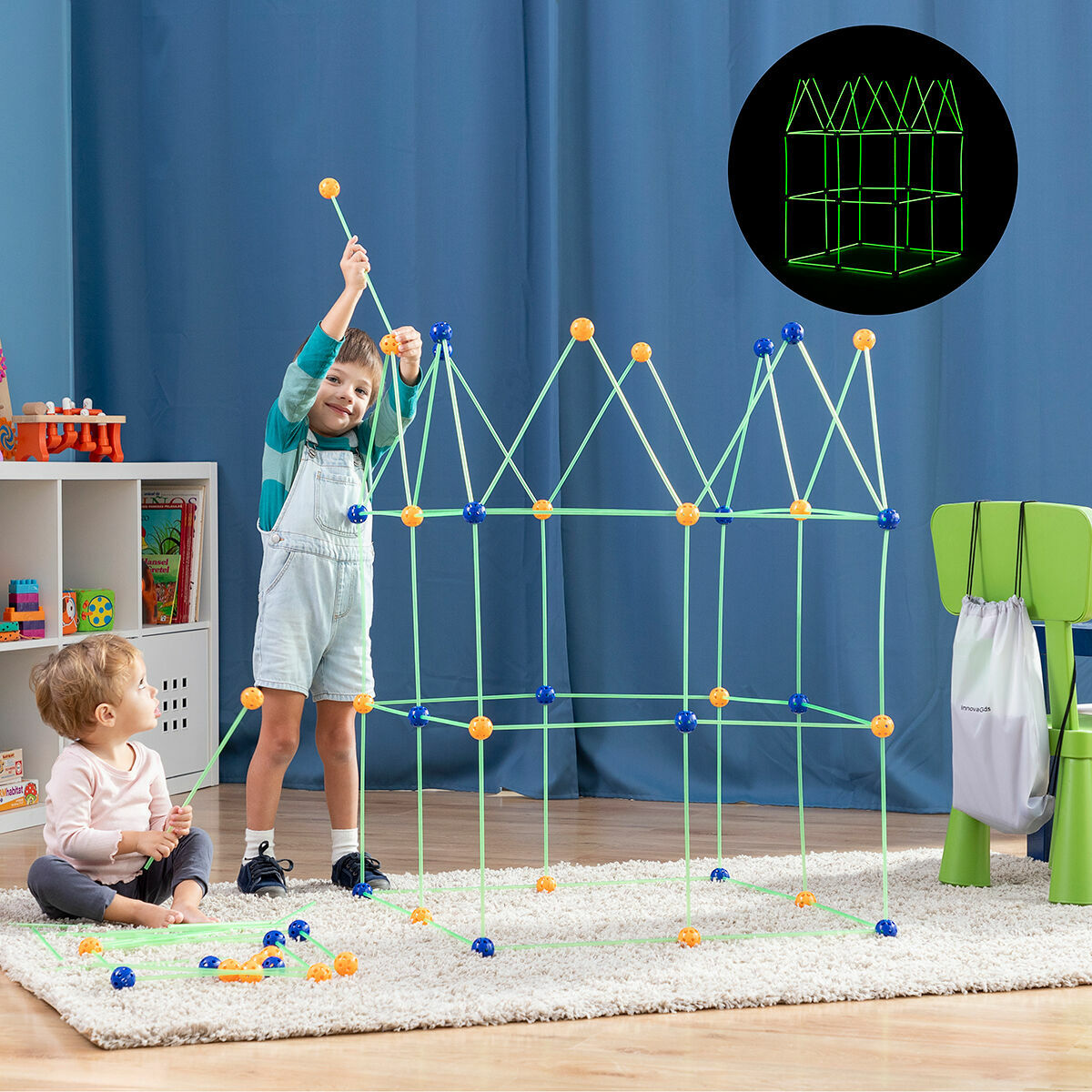 Kinder’s Fort Building Kit Builkitt InnovaGoods 155 Teile – Produktbild 1