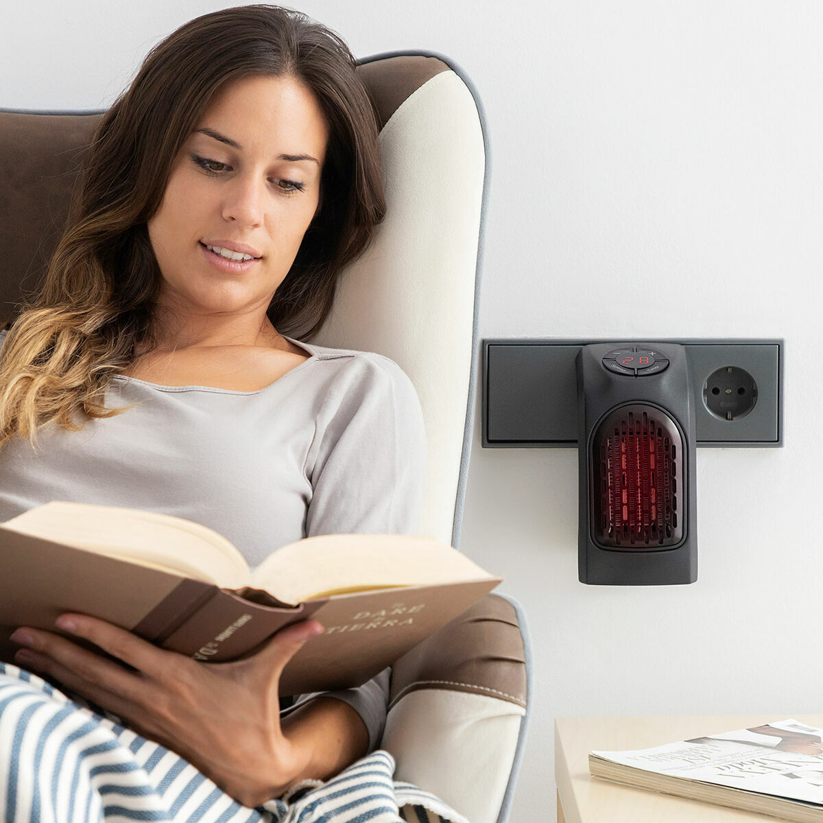 InnovaGoods Tragbar Mini Plug Heizgerät Heatpod 400 W