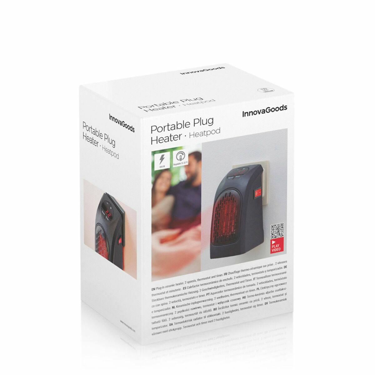 InnovaGoods Tragbar Mini Plug Heizgerät Heatpod 400 W
