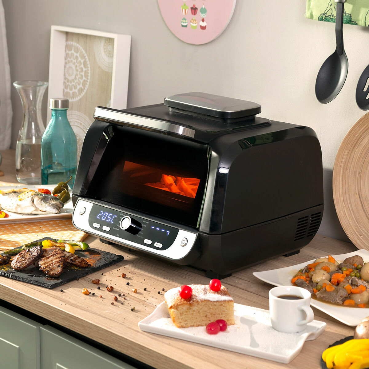 Air Fryer with Grill, Accessories and Recipe Book InnovaGoods Fryinn 12-in-1 6000 Schwarz Stahl 3400 W 6 L – Produktbild 1