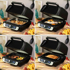 InnovaGoods Heißluftfritteuse mit Grill, Zubehör & Recipe Book Fryinn 12-in-1 6000 Schwarz