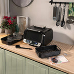 InnovaGoods Heißluftfritteuse mit Grill, Zubehör & Recipe Book Fryinn 12-in-1 6000 Schwarz