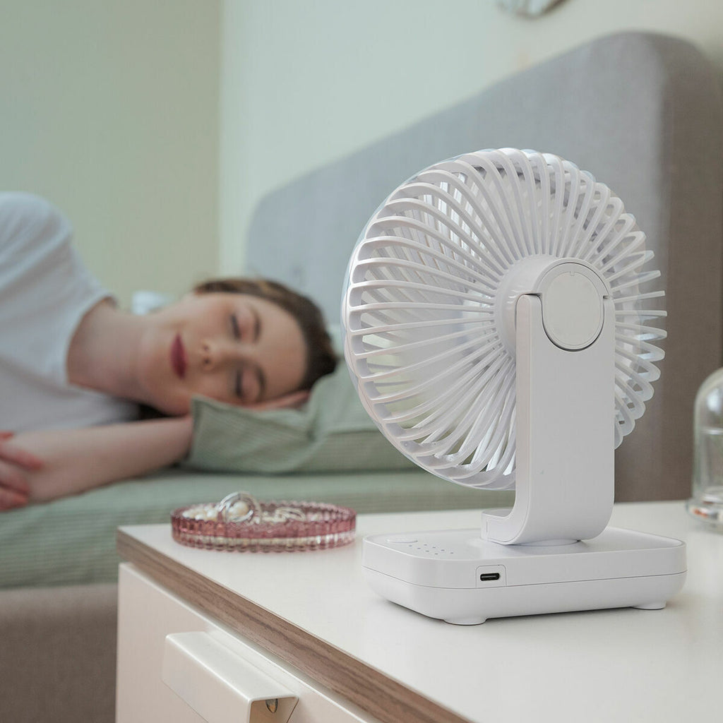 Wiederaufladbar Desk Ventilator Fanrec InnovaGoods Ø5,4'' 3600 mAh / 13,3 W