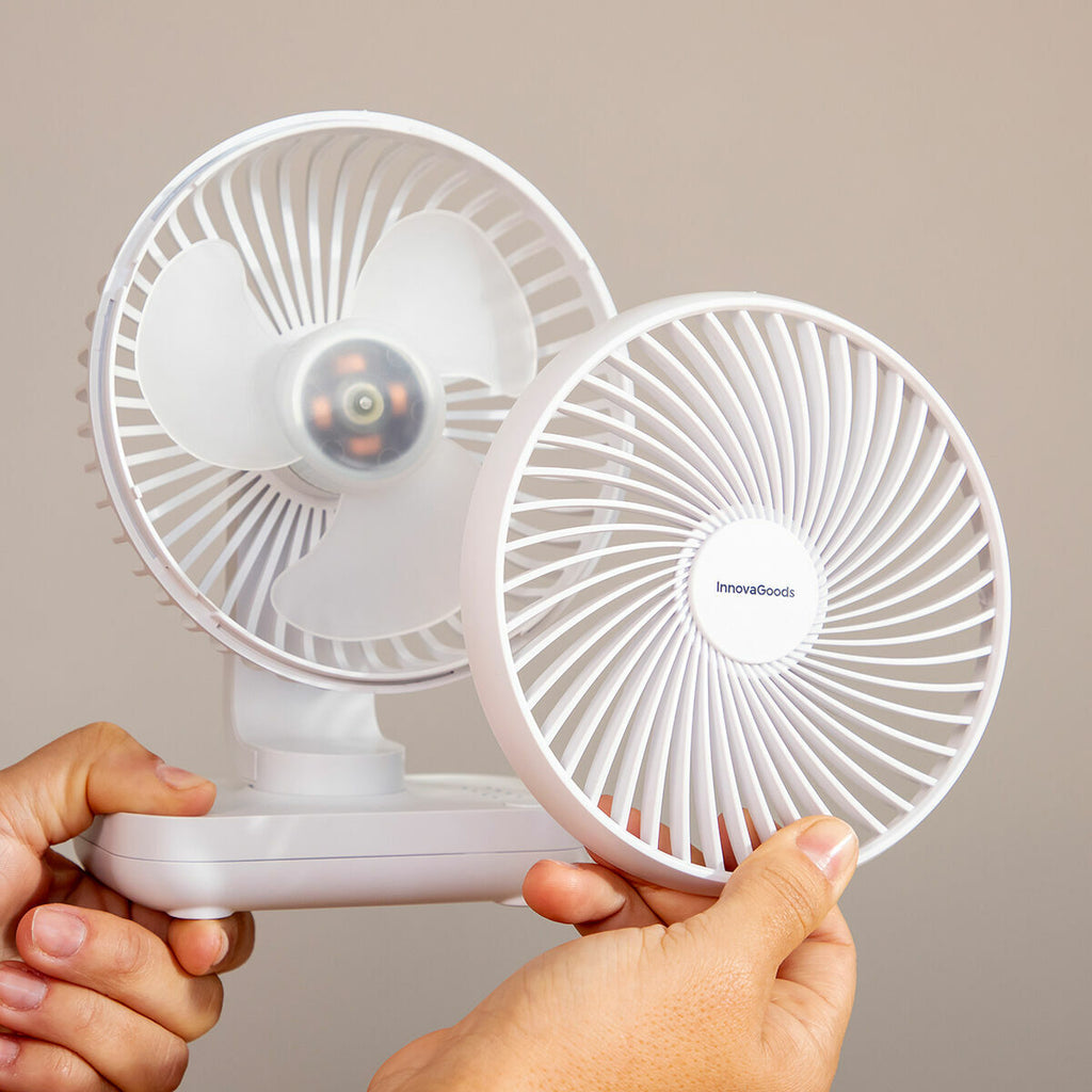 Wiederaufladbar Desk Ventilator Fanrec InnovaGoods Ø5,4'' 3600 mAh / 13,3 W