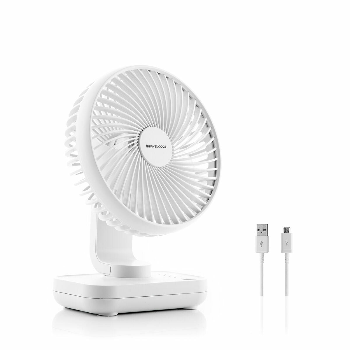 Wiederaufladbar Desk Ventilator Fanrec InnovaGoods Ø5,4'' 3600 mAh / 13,3 W