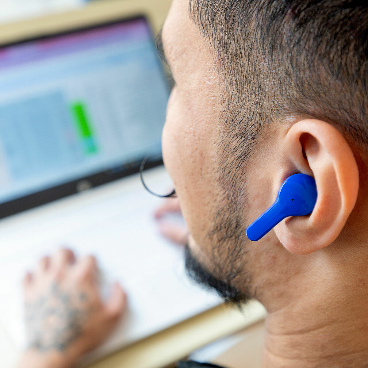 Kabellos Earphones mit Charging Etui Blau InnovaGoods