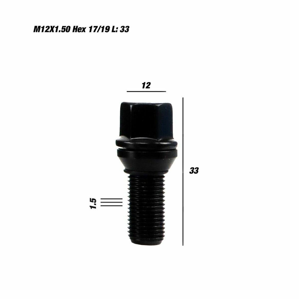 OMP Screw kit OMPS09791201 Schwarz M12 x 1,50 33 mm