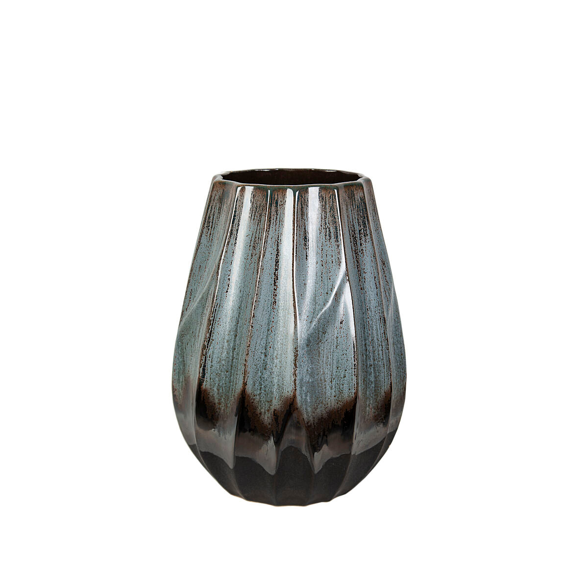 Vase Romimex Blau Schwarz Keramik