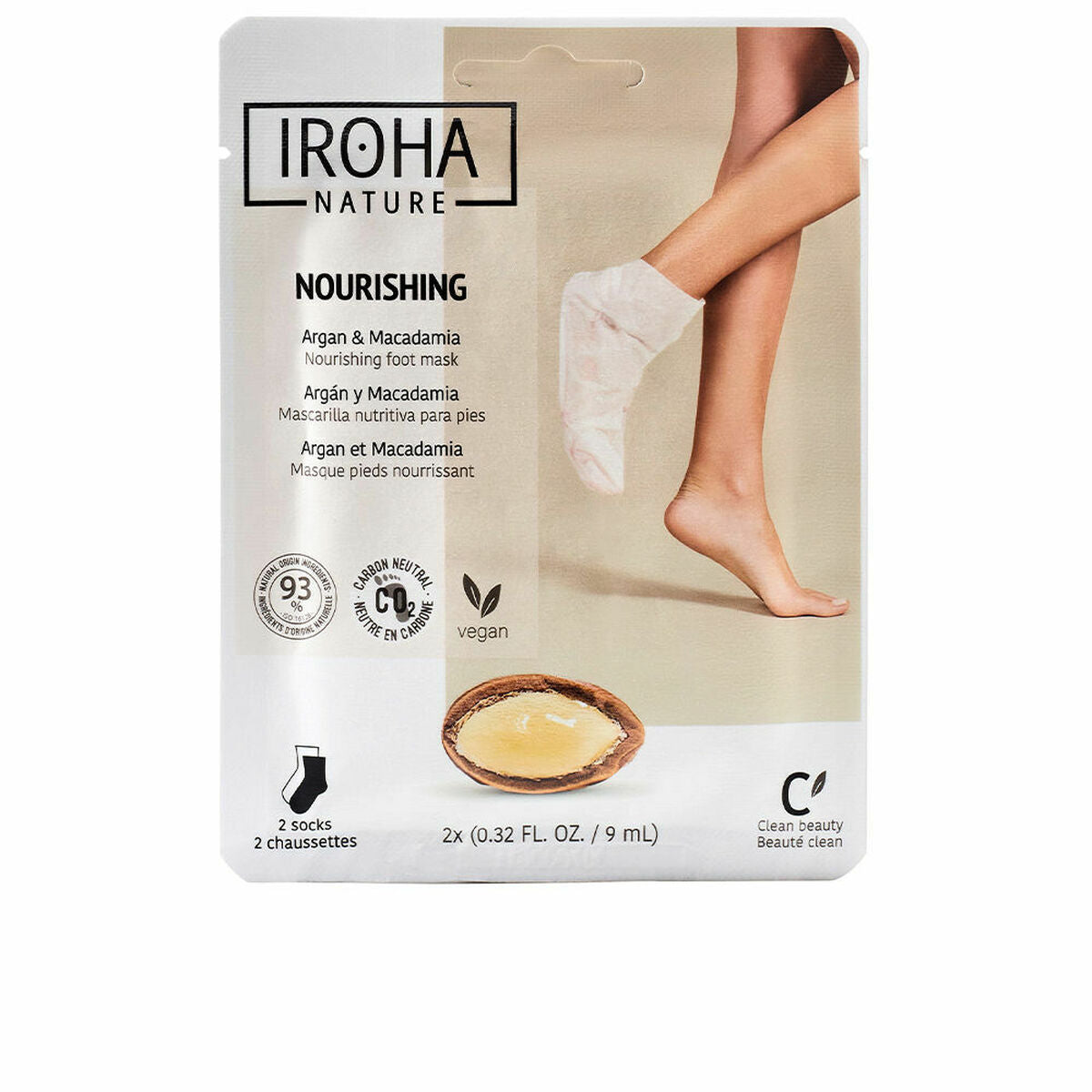 Foot Mask Iroha Argan Macadamia Socks Macadamia nut Argan (1 Stück) – Produktbild 1