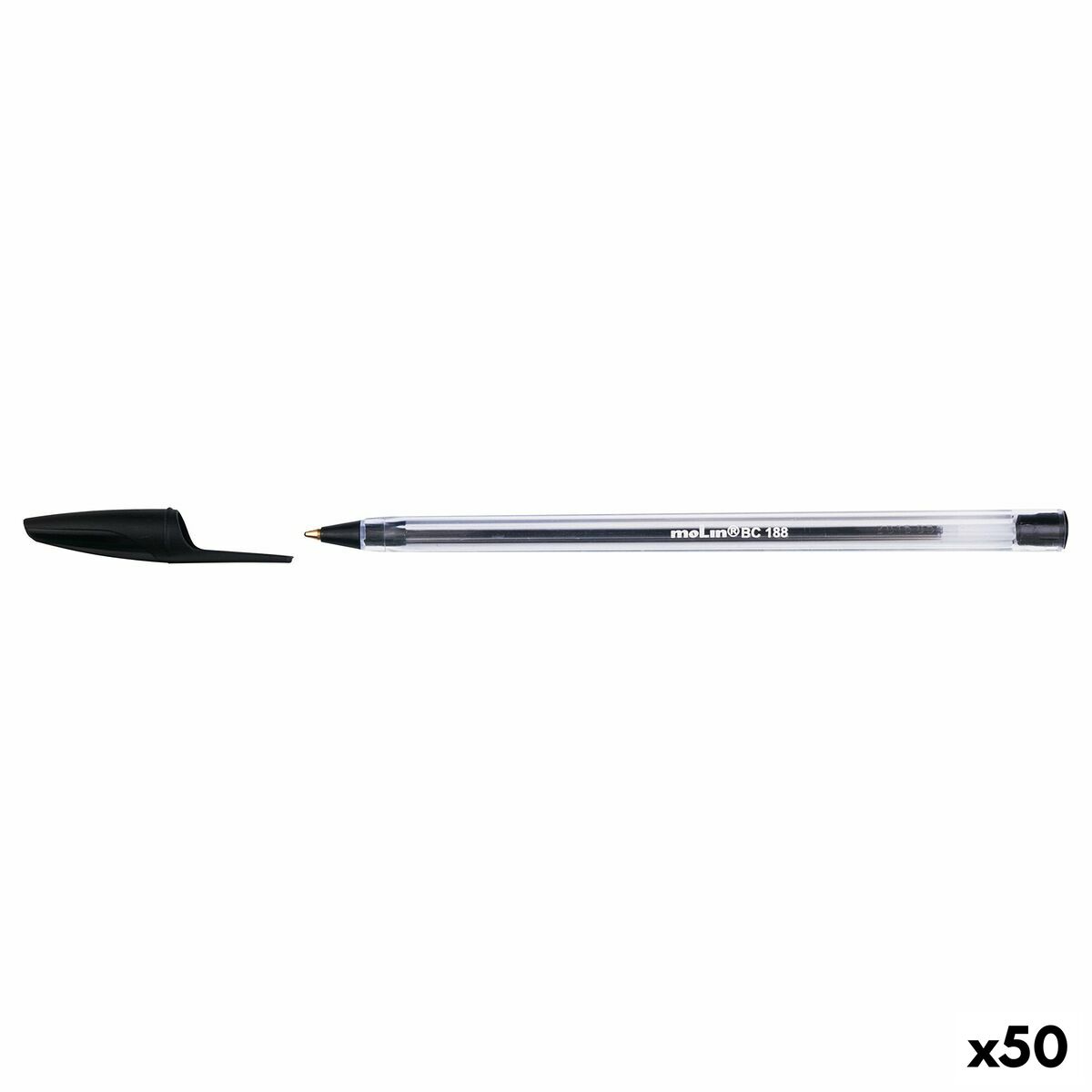 Pen Molin BC188 Crystal 1 mm Schwarz (50 Stück) – Produktbild 1