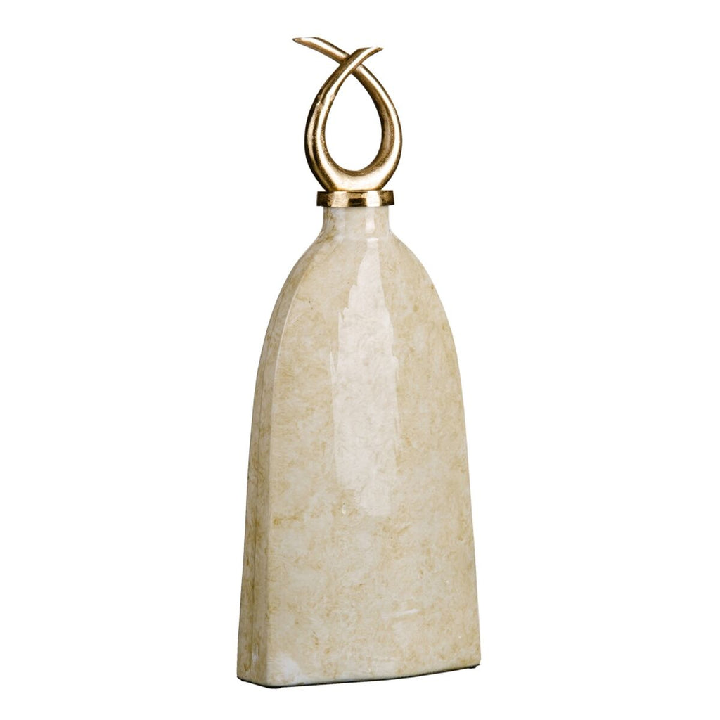 Vase Kristall Gold Metall Weiß