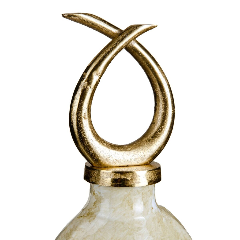 Vase Kristall Gold Metall Weiß