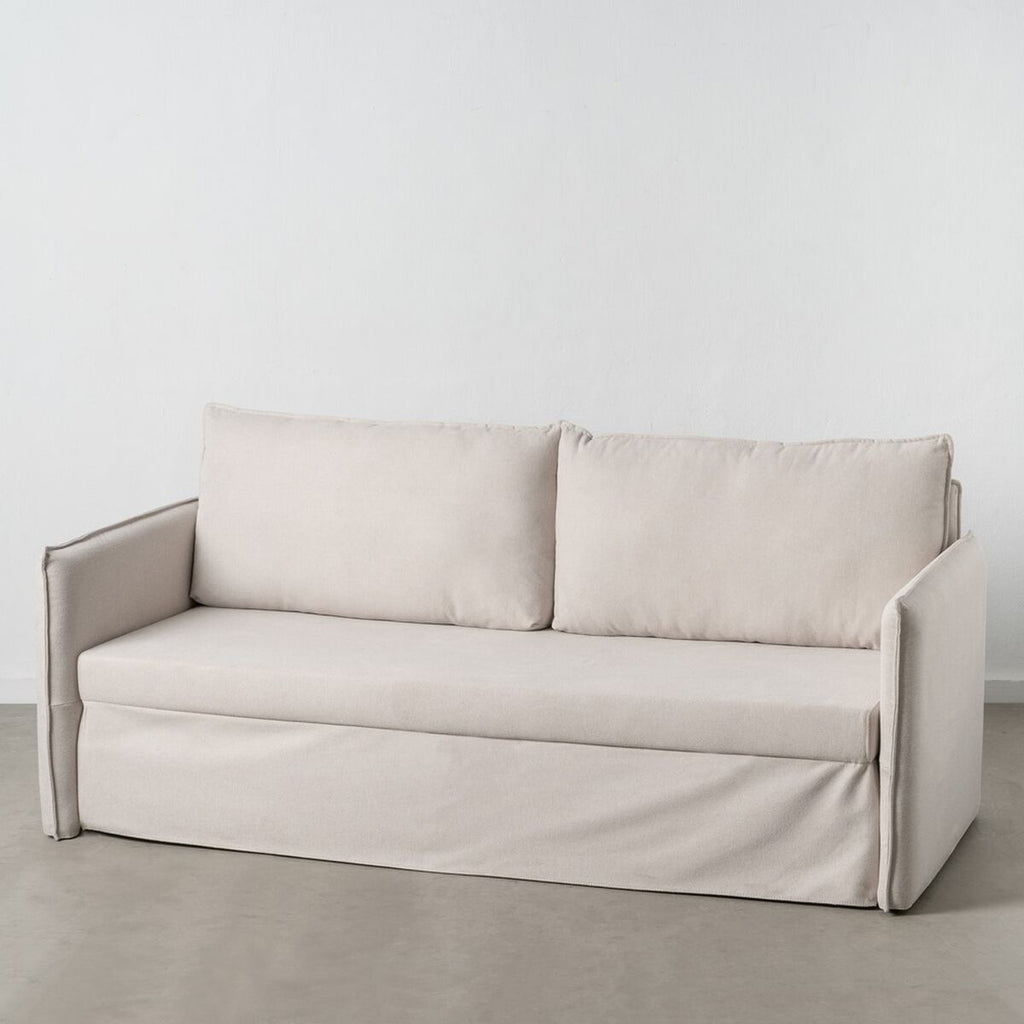 Sofa Beige Polyester Linen