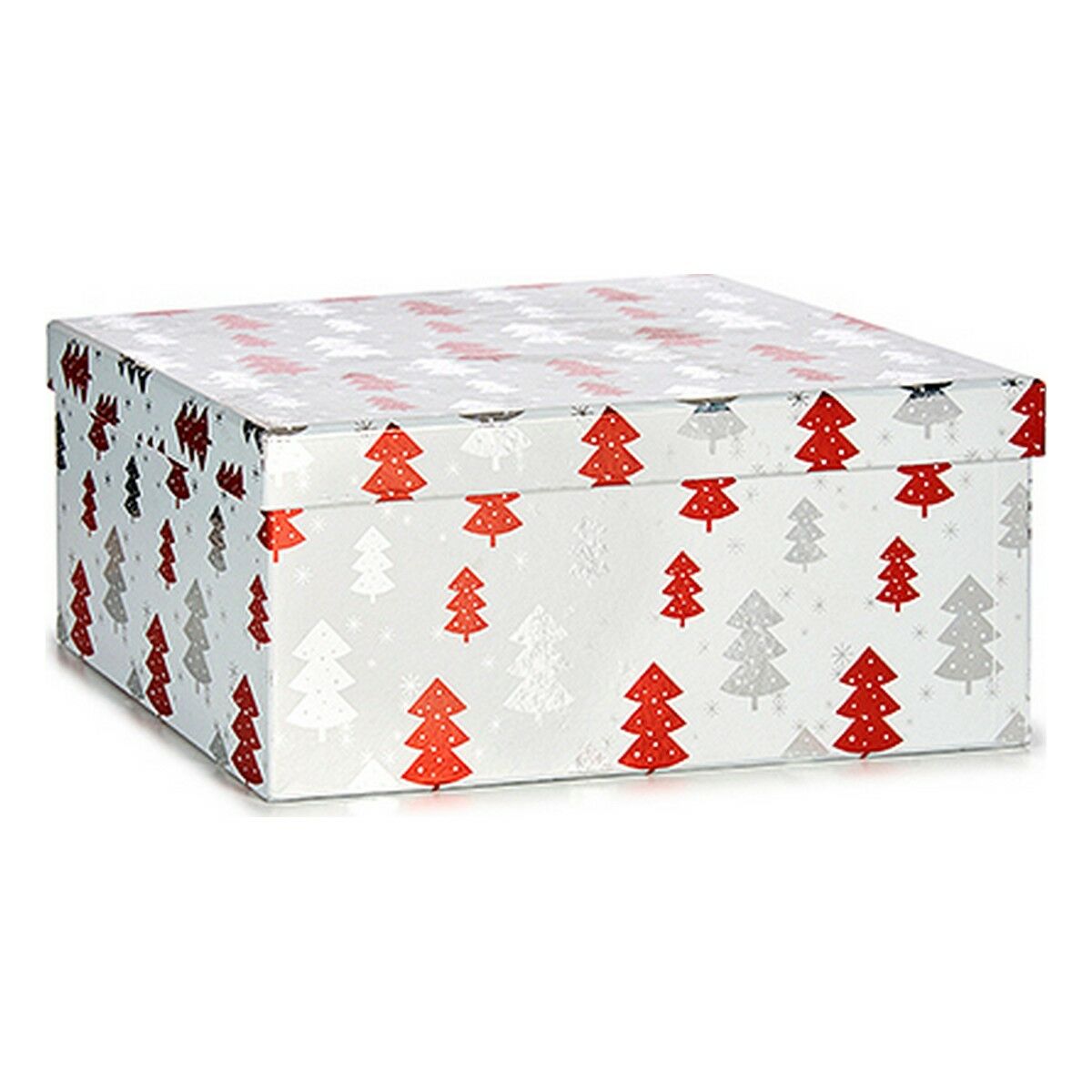 Gift Box Krist+ Weiß Rot Silberfarben Christmas Christmas Tree 28,5 x 17 x 37,5 cm – Produktbild 1
