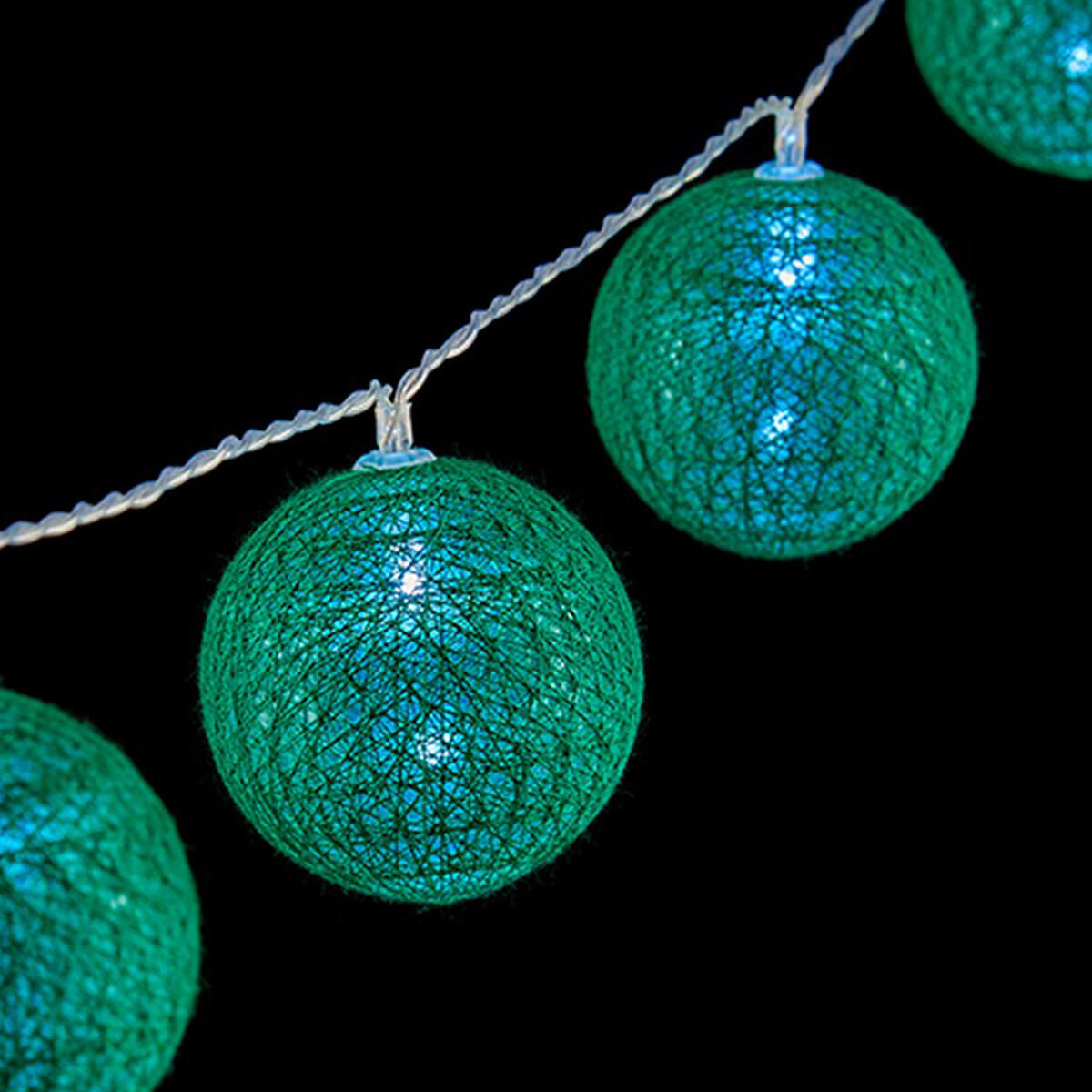 Wreath of LED Balls Krist+ Grün 2 m Ø 5 cm – Produktbild 1
