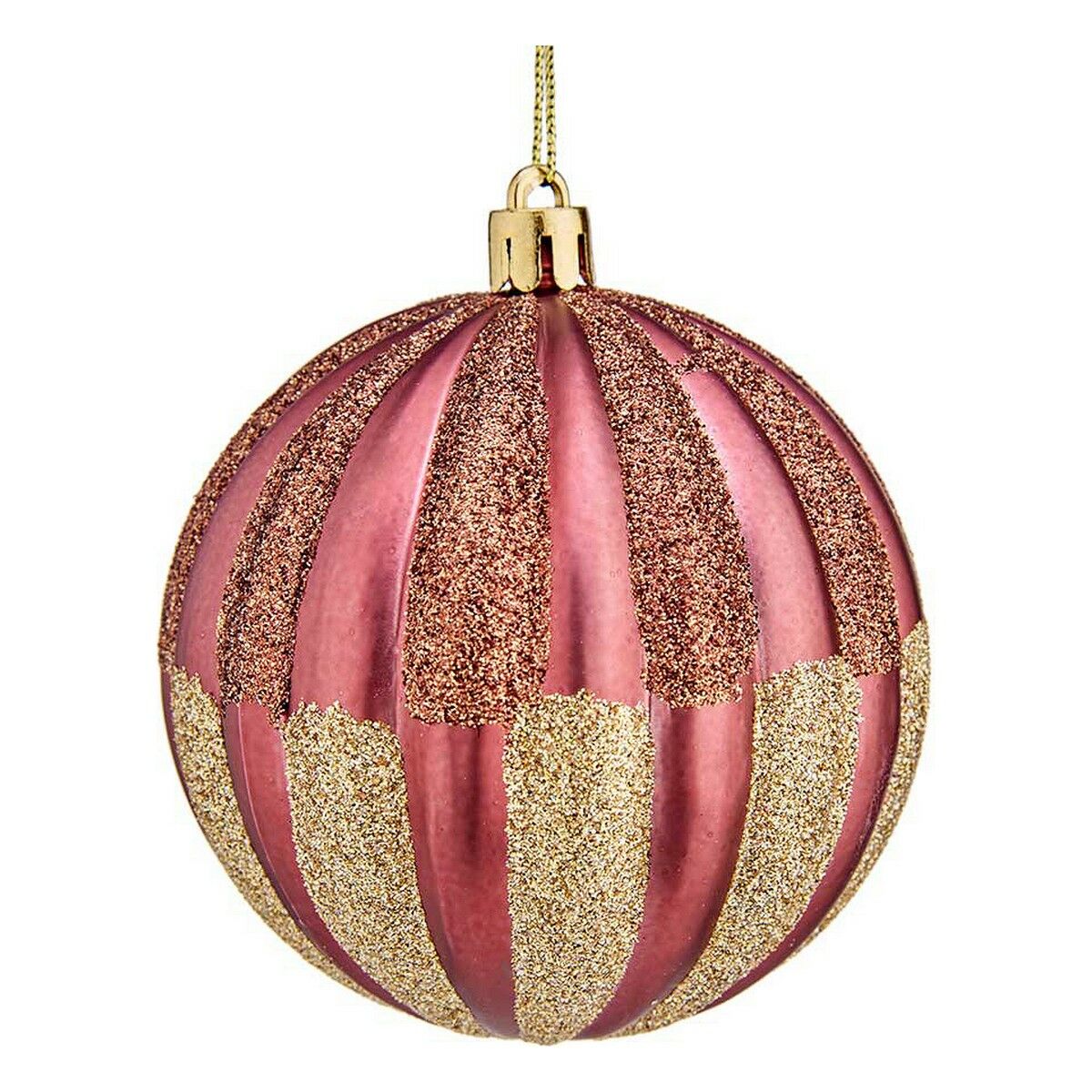 Christmas Bauble Krist+ 00862 Rosa PVC Kunststoff Ø 8 cm 6 Stück – Produktbild 1