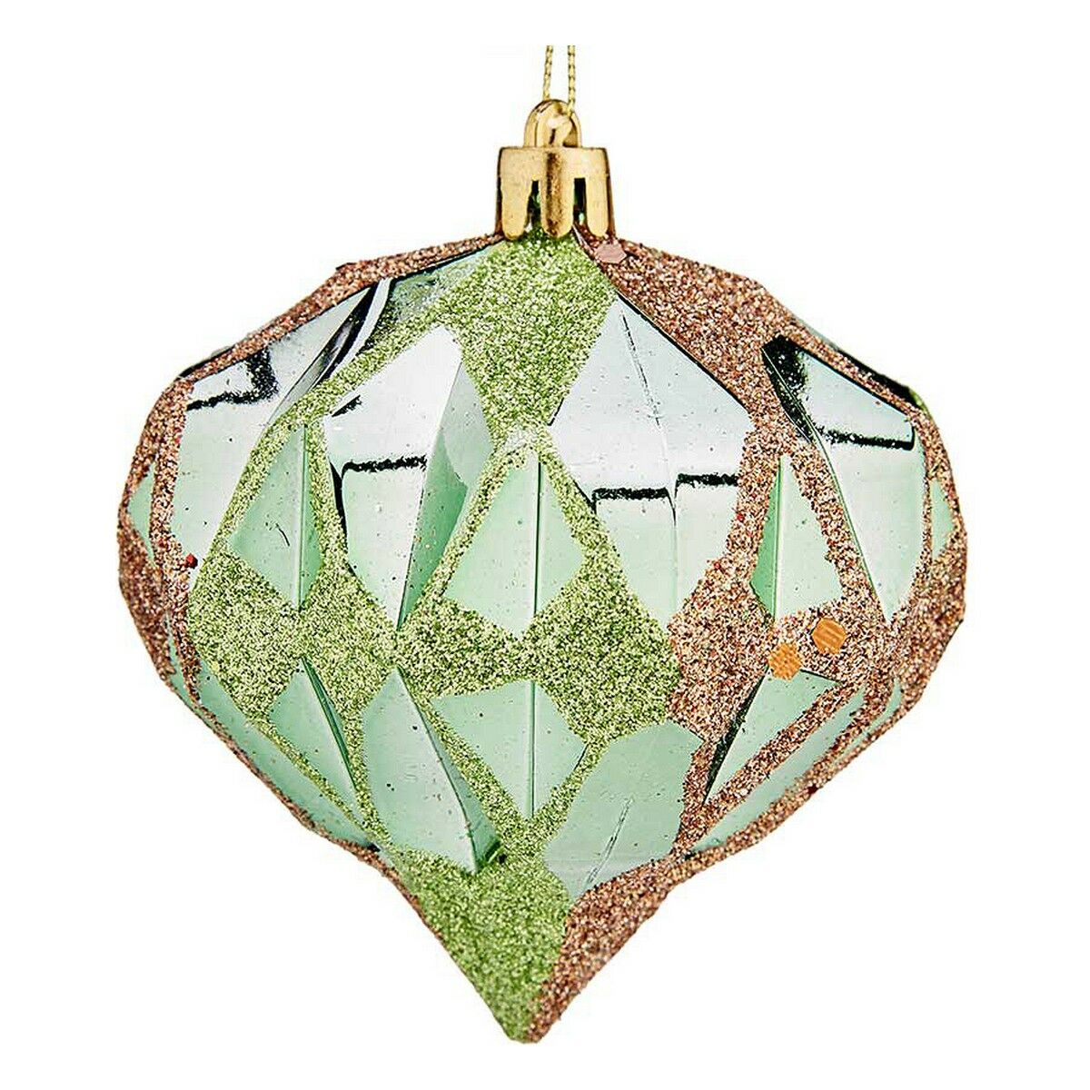 Christmas Baubles Krist+ Grün Kunststoff Diamond Ø 8 cm 6 Stück – Produktbild 1