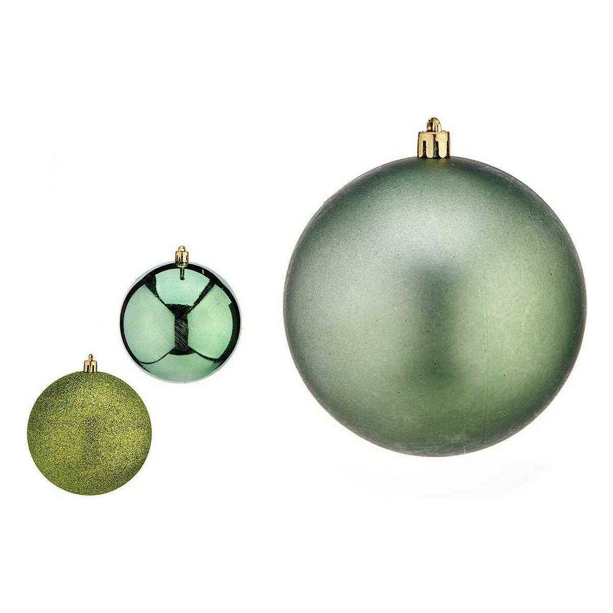 Christmas Baubles Krist+ Grün Kunststoff Ø 10 cm 6 Stück – Produktbild 1