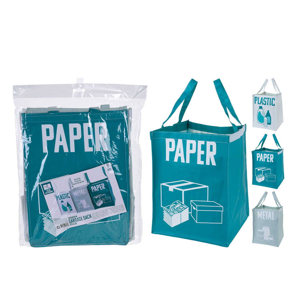 Rubbish Bags Paper-Kunststoff-Metall Pack of 3 Stück – Produktbild 1