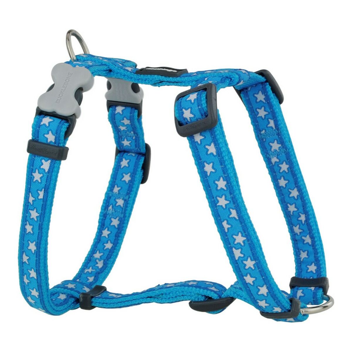 Hundegeschirr Rot Dingo Style Blau Star 25-39 cm – Produktbild 1