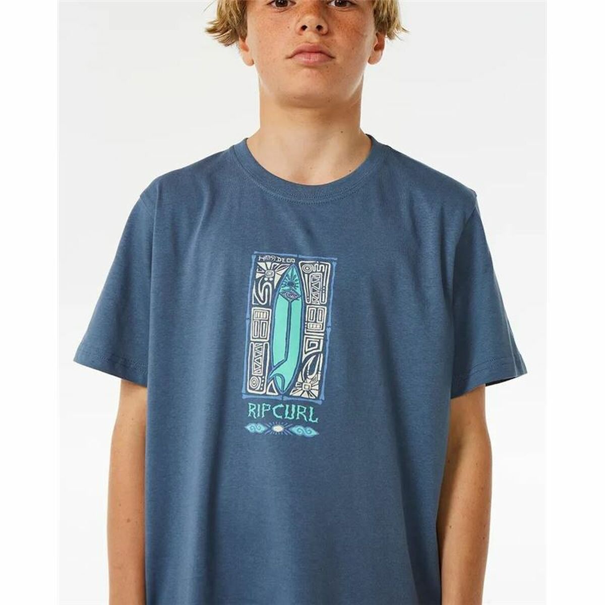 Rip Curl Kinder-Kurzarm-T-Shirt Lost Island Blau – 12 Years