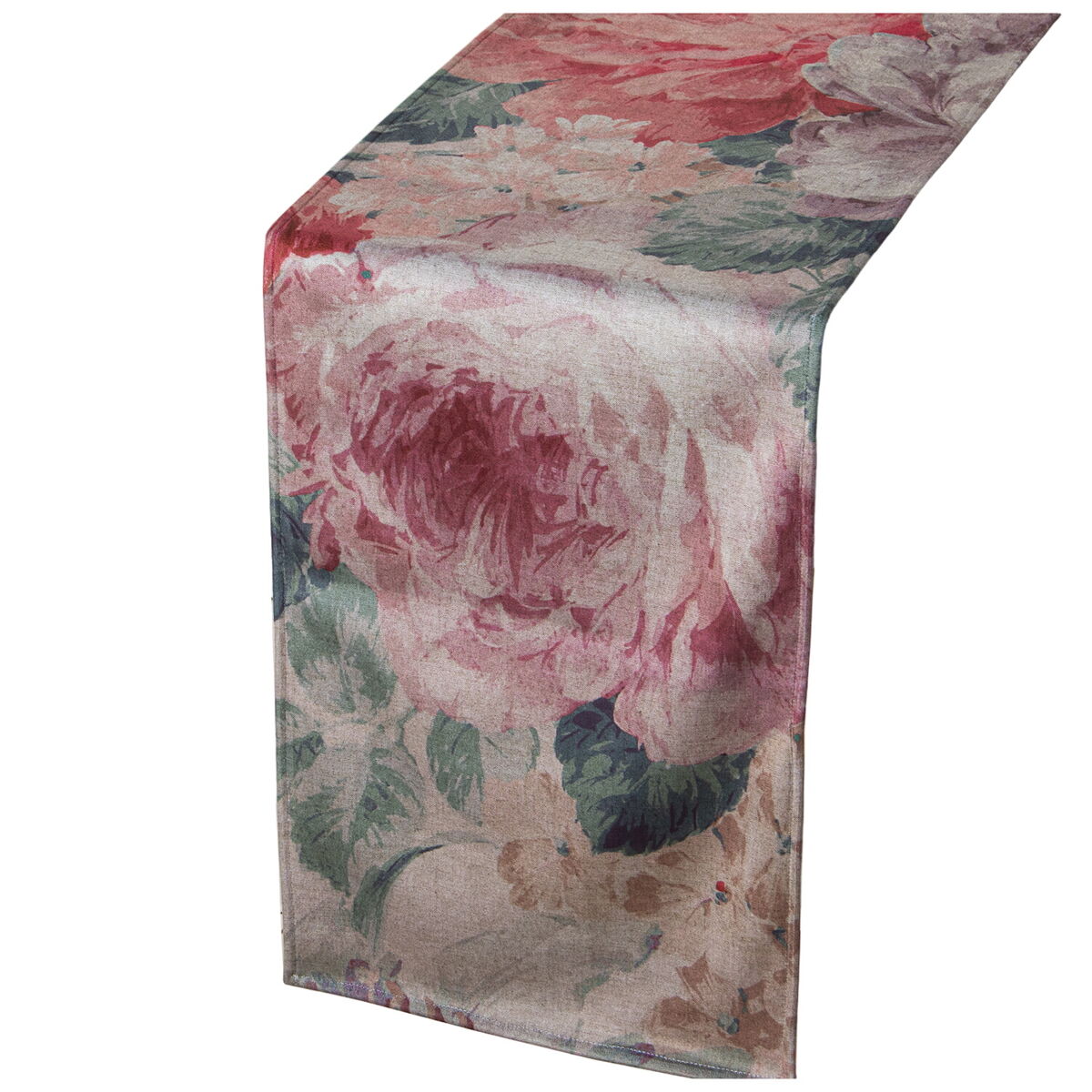 Table Runner Alexandra House Living Rosa Textile Velvet Floral – Produktbild 1