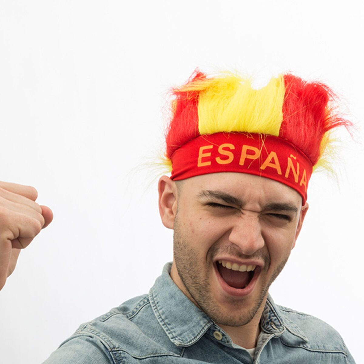 Spanish Flag Wig Hat – Produktbild 1