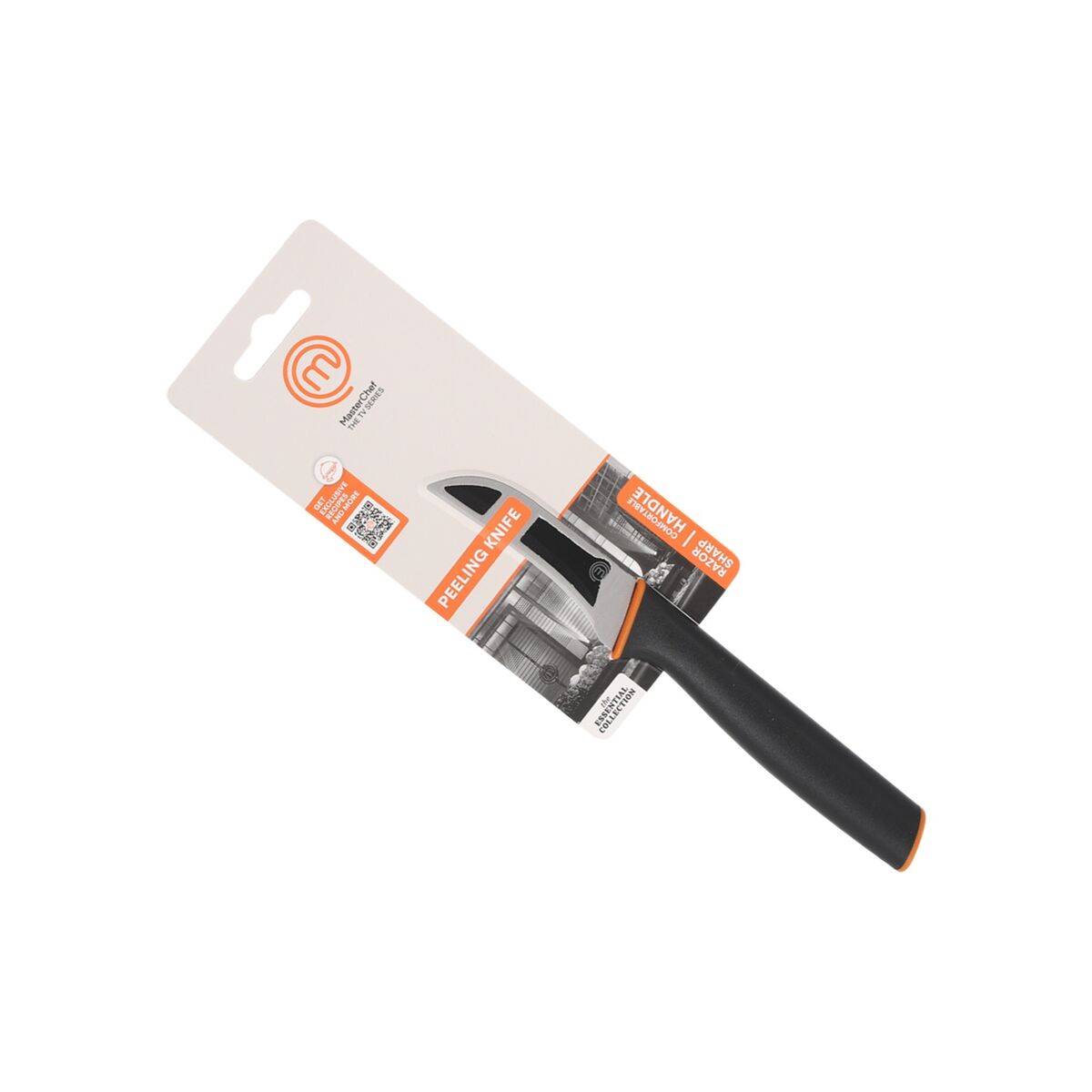 MasterChef Peeler Messer Schwarz Silber Edelstahl Stahl 7,5 cm