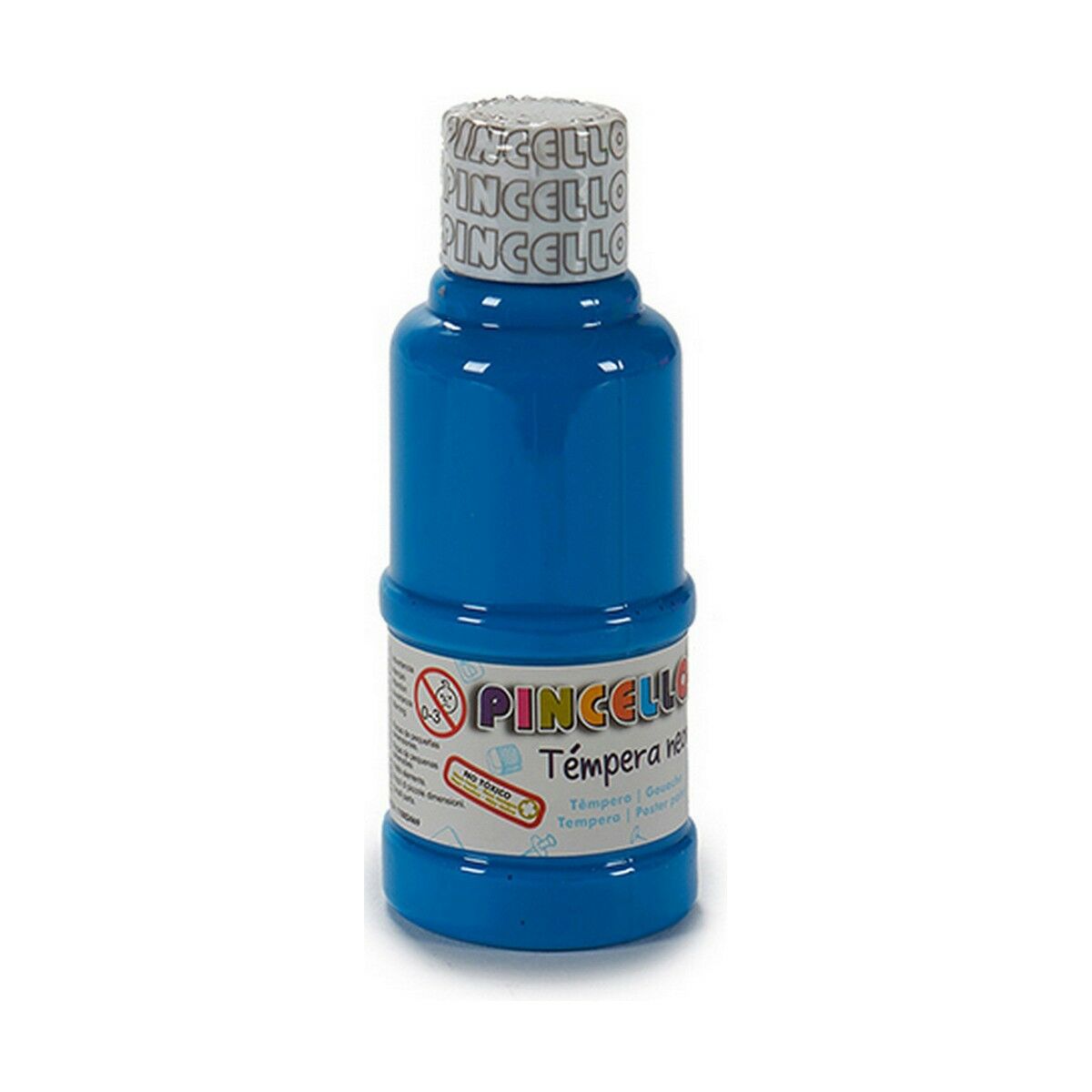 Tempera Pincello Neon Blau 120 ml (12 Stück) – Produktbild 1
