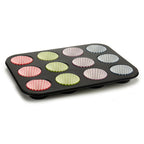 Kinvara Muffin Tablett Blau Schwarz Rot Grün Lila Mehrfarbig Baking Tablett