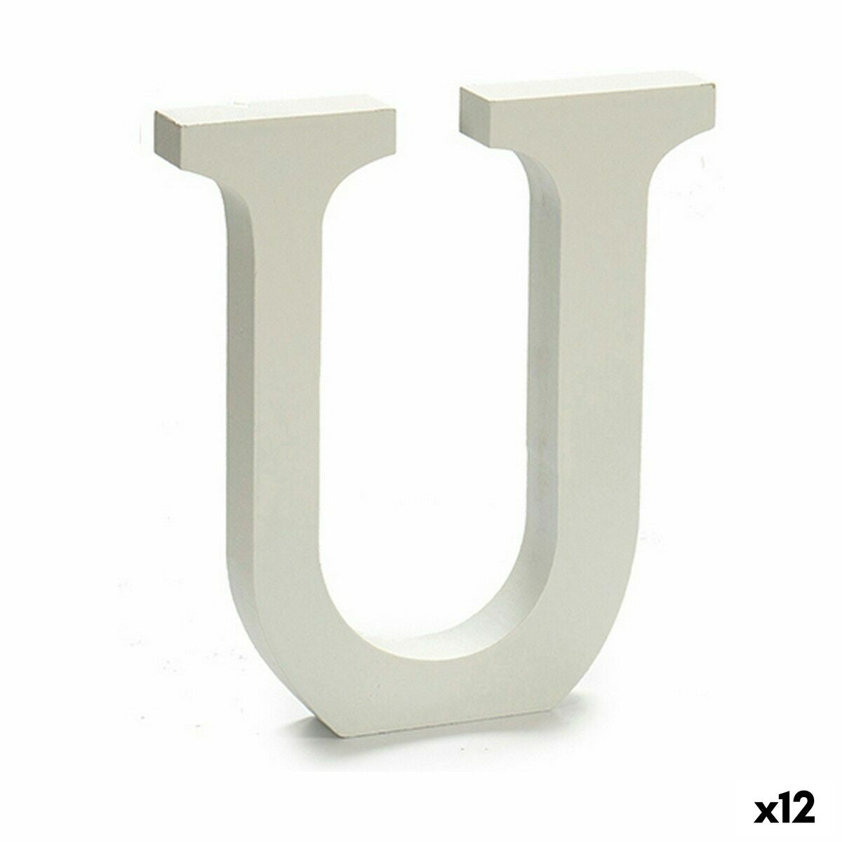 Letter Pincello U Weiß 1,8 x 21 x 17 cm (12 Stück) – Produktbild 1