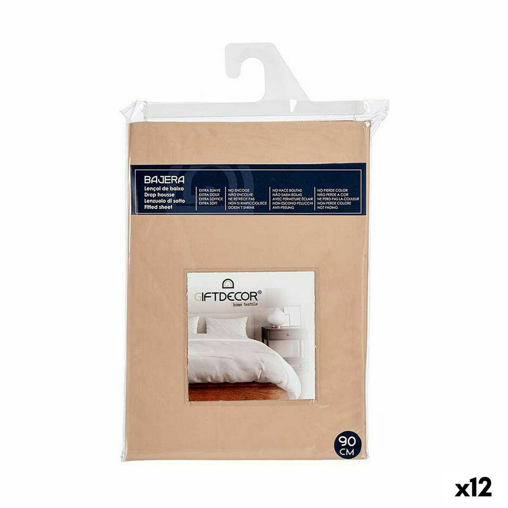 Gift Decor Spannbettlaken Beige 90 cm