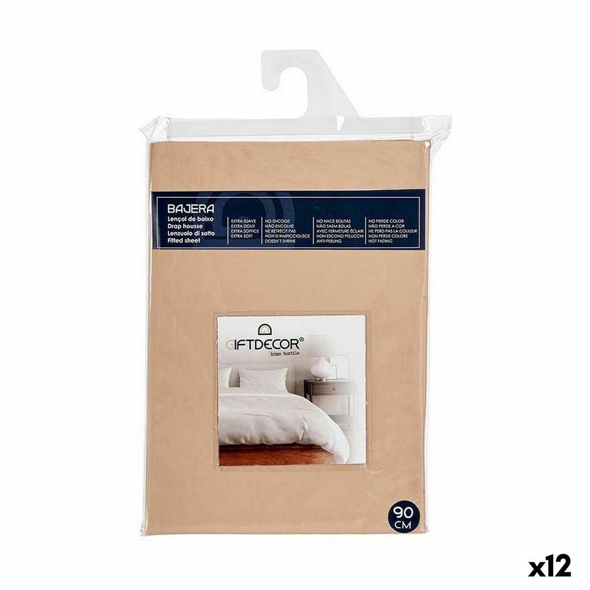 Gift Decor Spannbettlaken Beige 90 cm