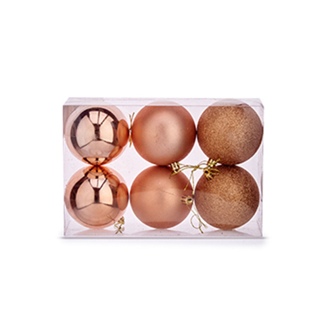 Krist+ Weihnachtskugel-Set Kupfer Kunststoff