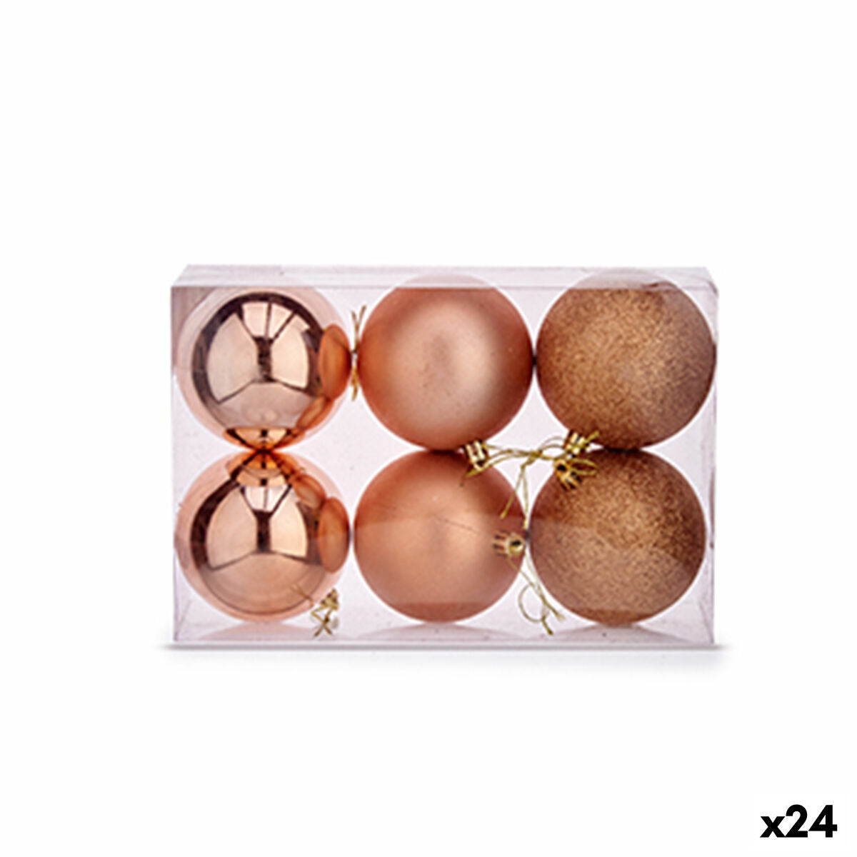 Krist+ Weihnachtskugel-Set Kupfer Kunststoff