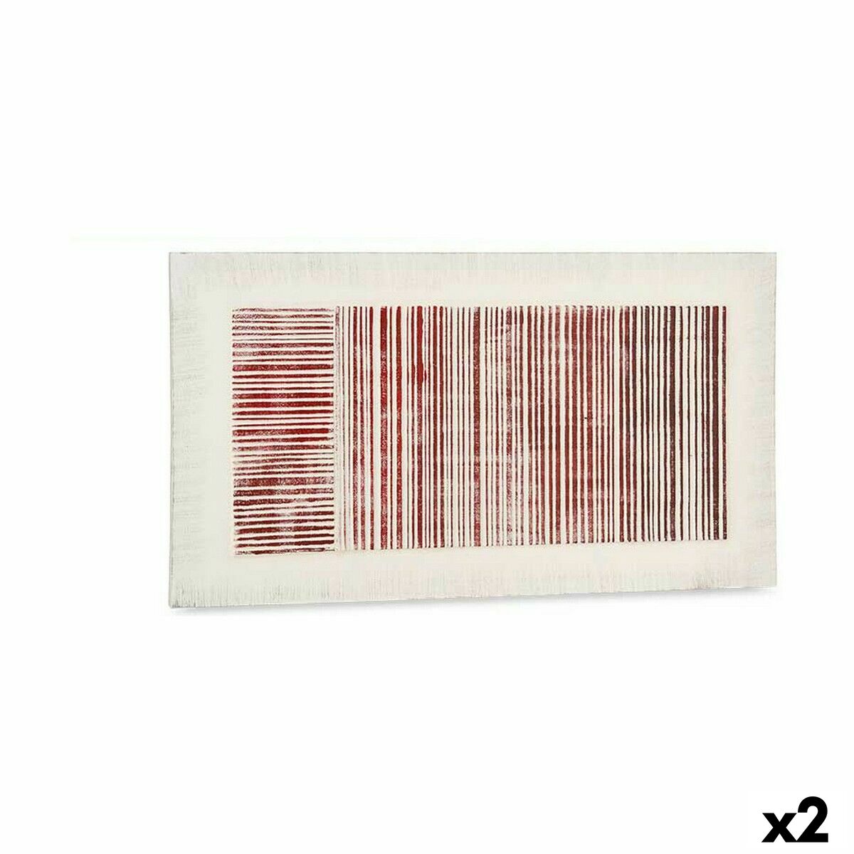 Canvas Gift Decor Weiß Rosa Stripes With relief 110 x 60 x 2,5 cm (2 Stück) – Produktbild 1