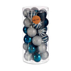 Krist+ Weihnachtskugel-Set HM20087-061/003 Blau Silber Kunststoff Ø 6 cm