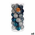 Krist+ Weihnachtskugel-Set HM20087-061/003 Blau Silber Kunststoff Ø 6 cm