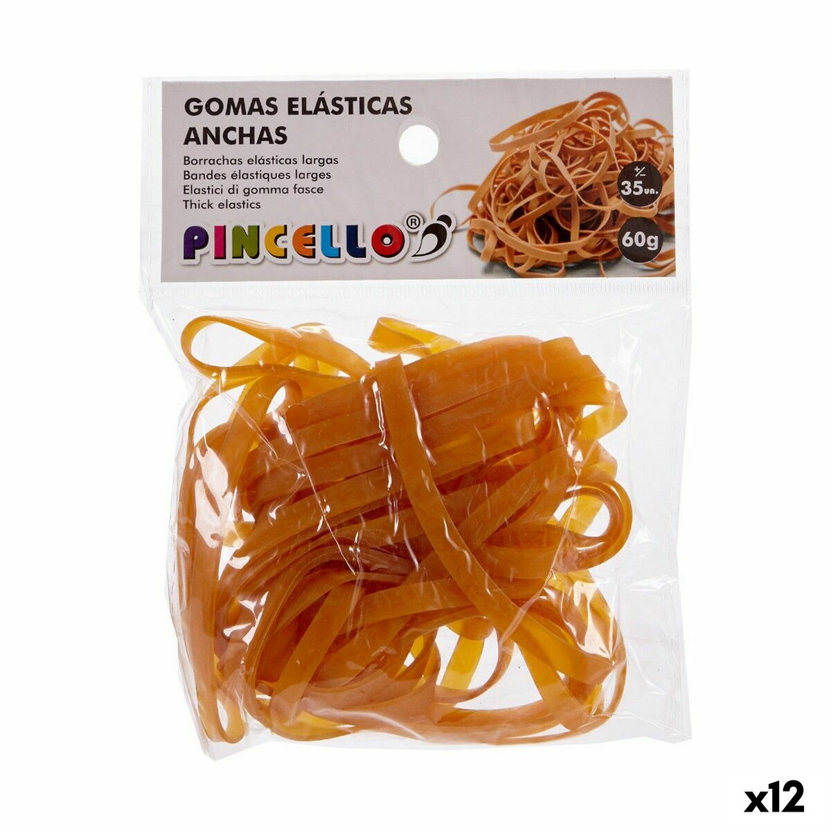 Elastic bands Pincello Gelb Broad (12 Stück) – Produktbild 1