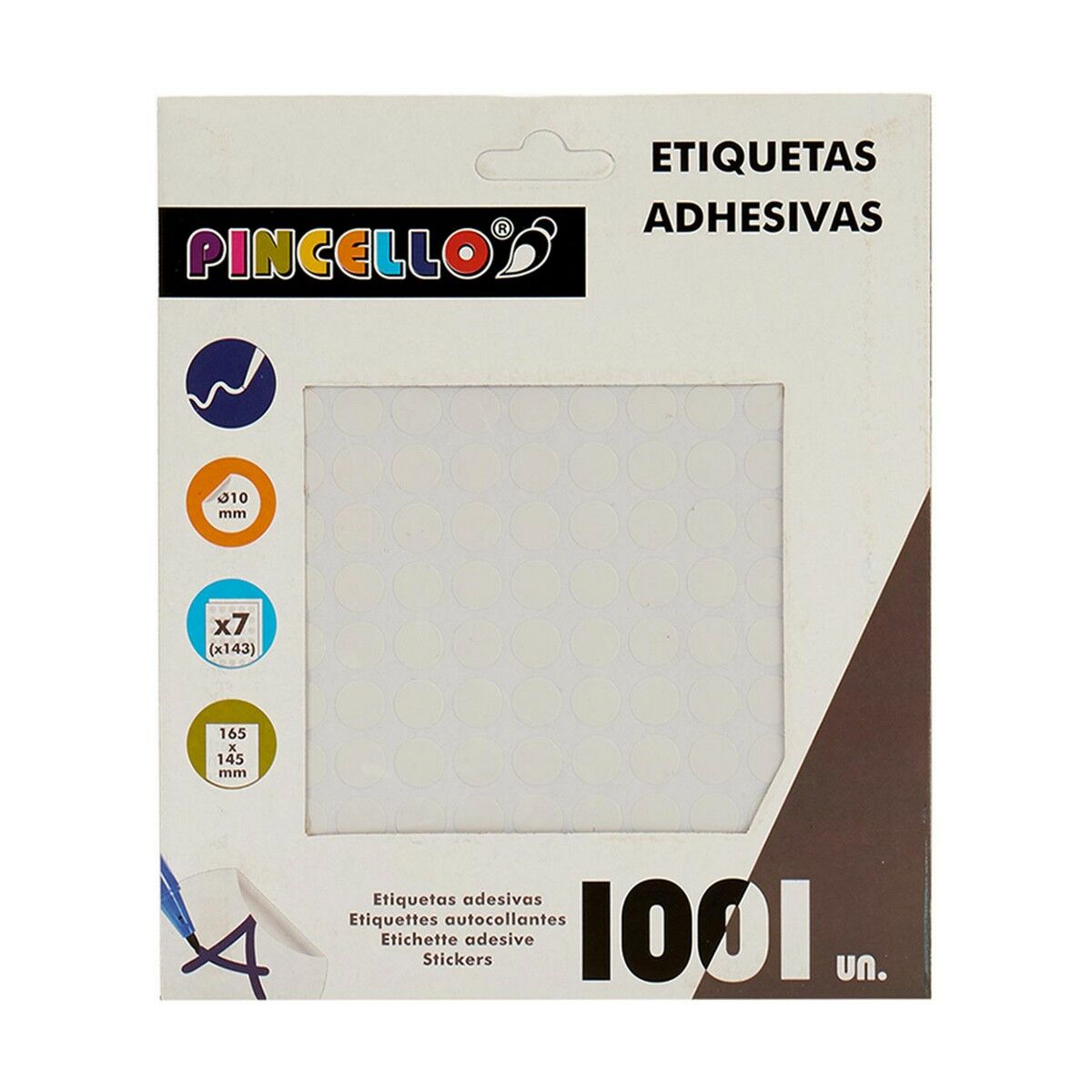 Pincello Klebeetiketten Weiß Ø 10 mm