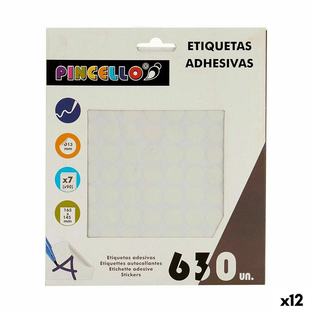 Pincello Klebeetiketten Weiß Ø 13 mm