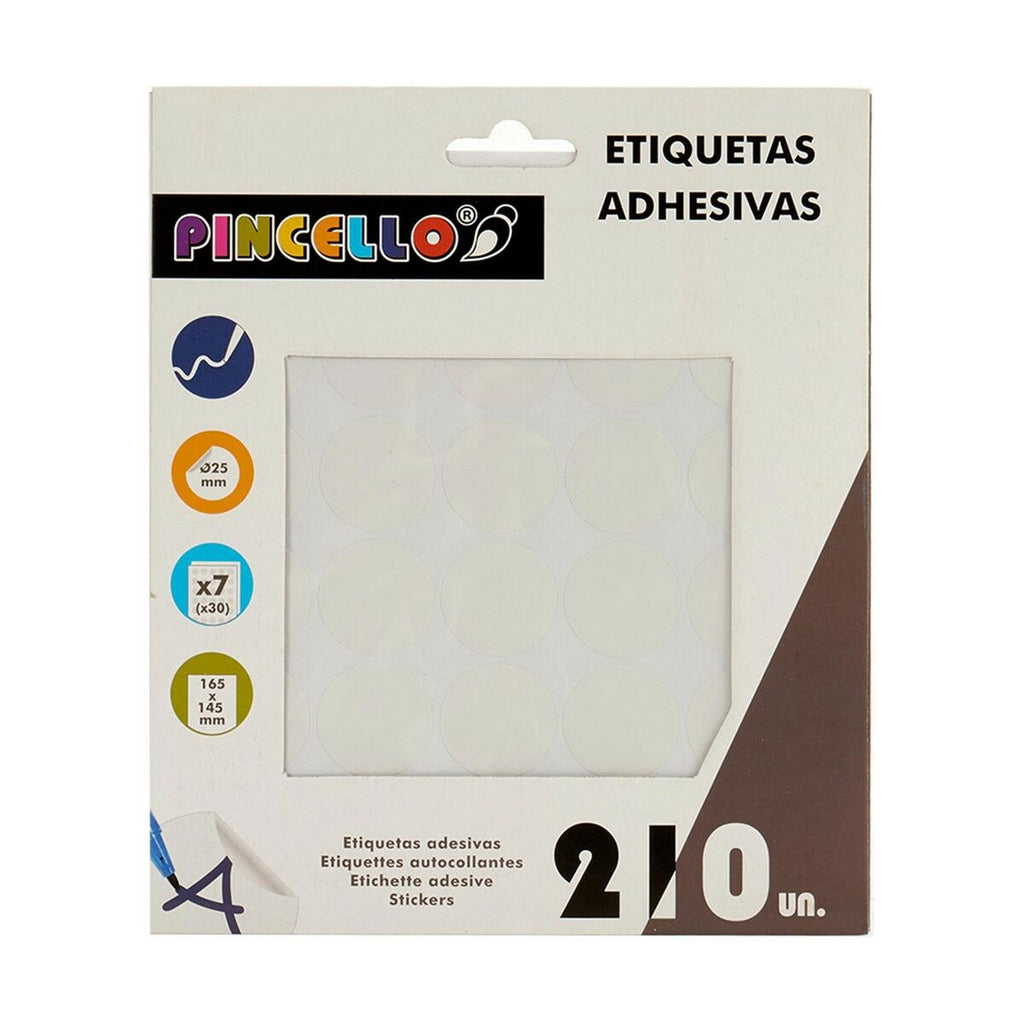 Pincello Klebeetiketten Weiß Ø 25 mm