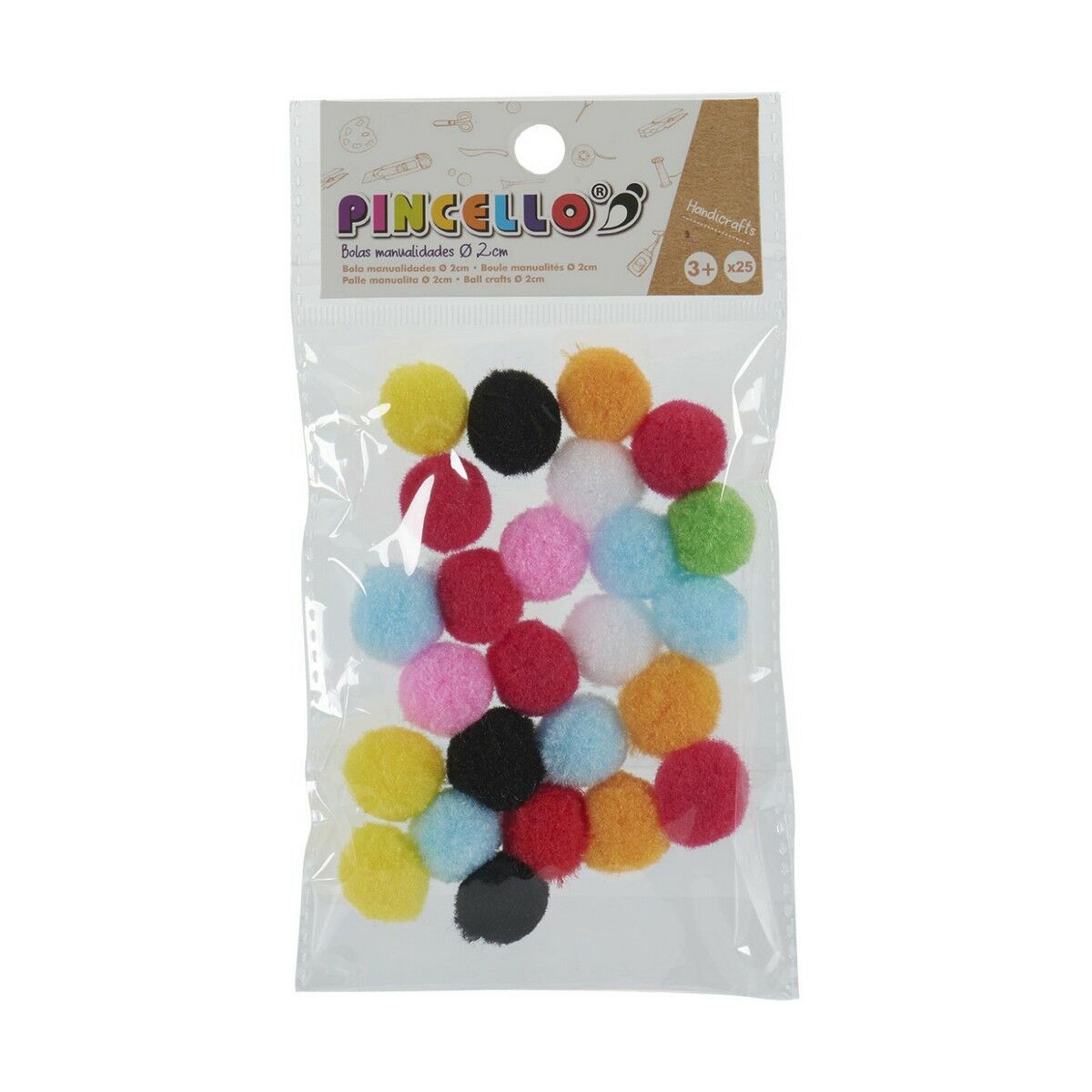 Pincello Materials für Handicrafts Bälle Mehrfarbig Ø 2 cm