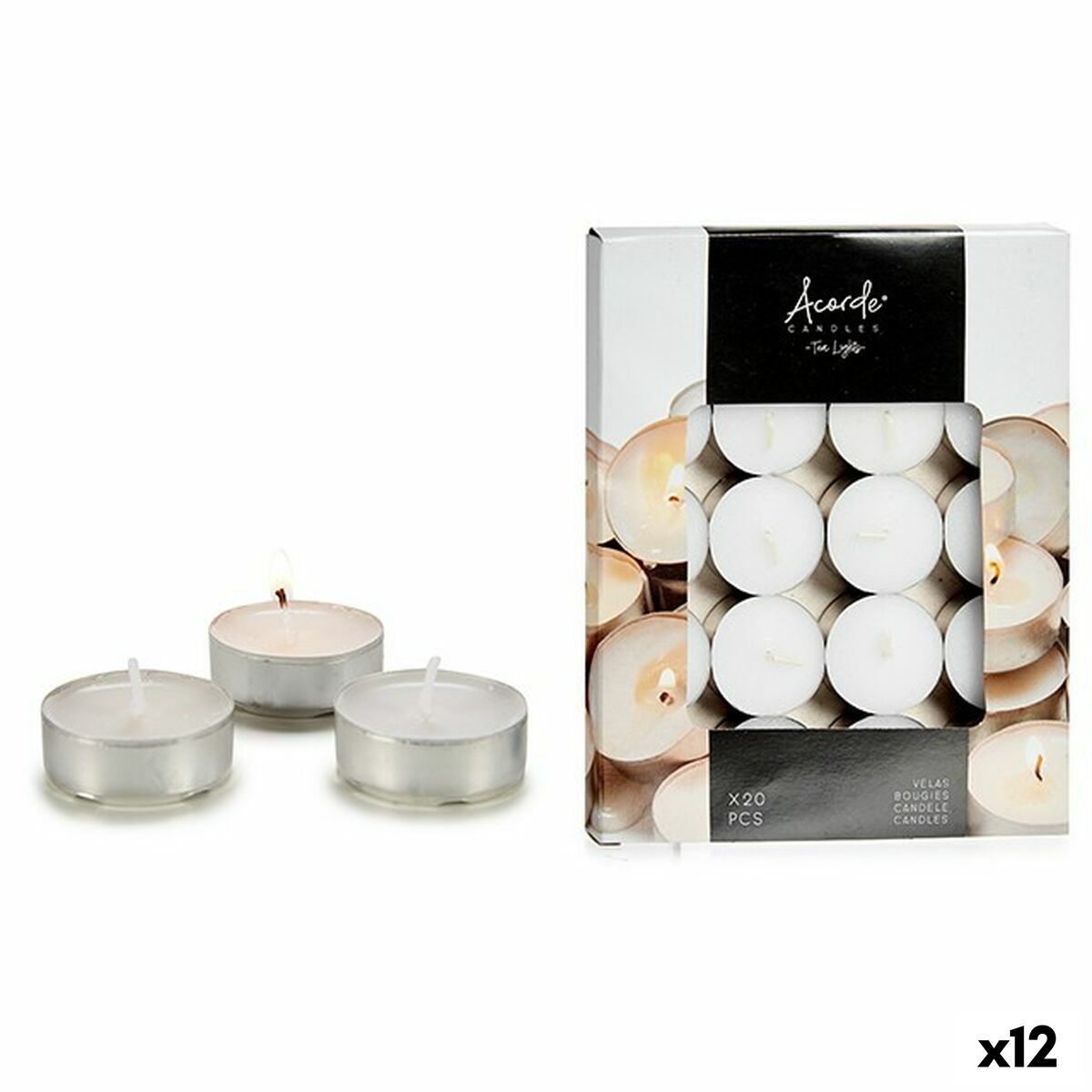 Candle Set Acorde Weiß (12 Stück) – Produktbild 1