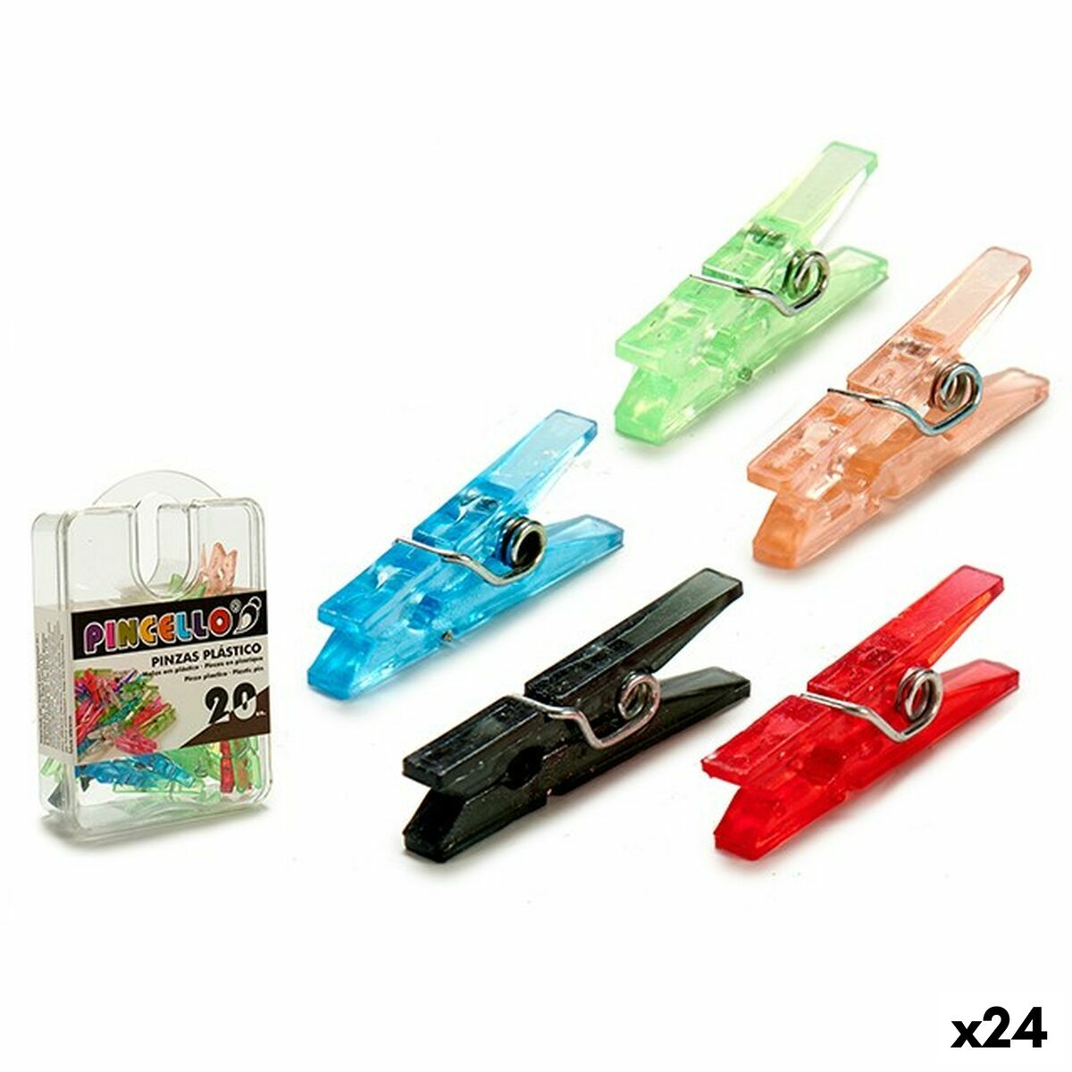 Clamps Pincello Mehrfarbig Kunststoff (24 Stück) – Produktbild 1