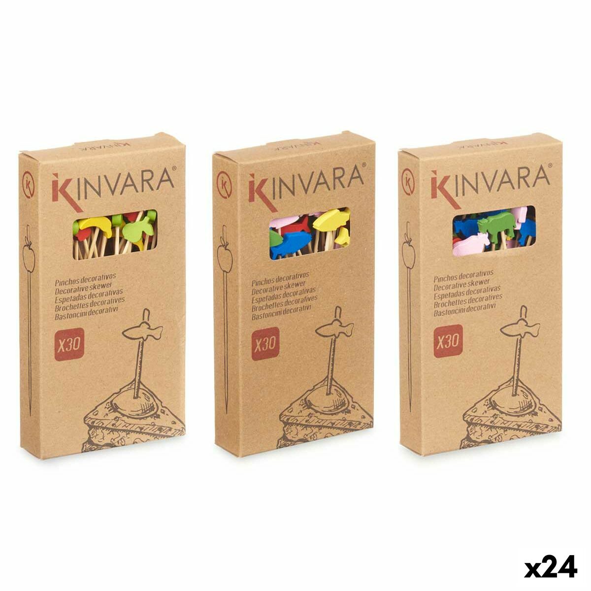 Kinvara Barbecue Skewer Set Bambus Skewer Decorated