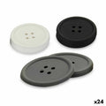 Kinvara Coasters Weiß Schwarz Grau Silikon Kunststoff Button Set (2